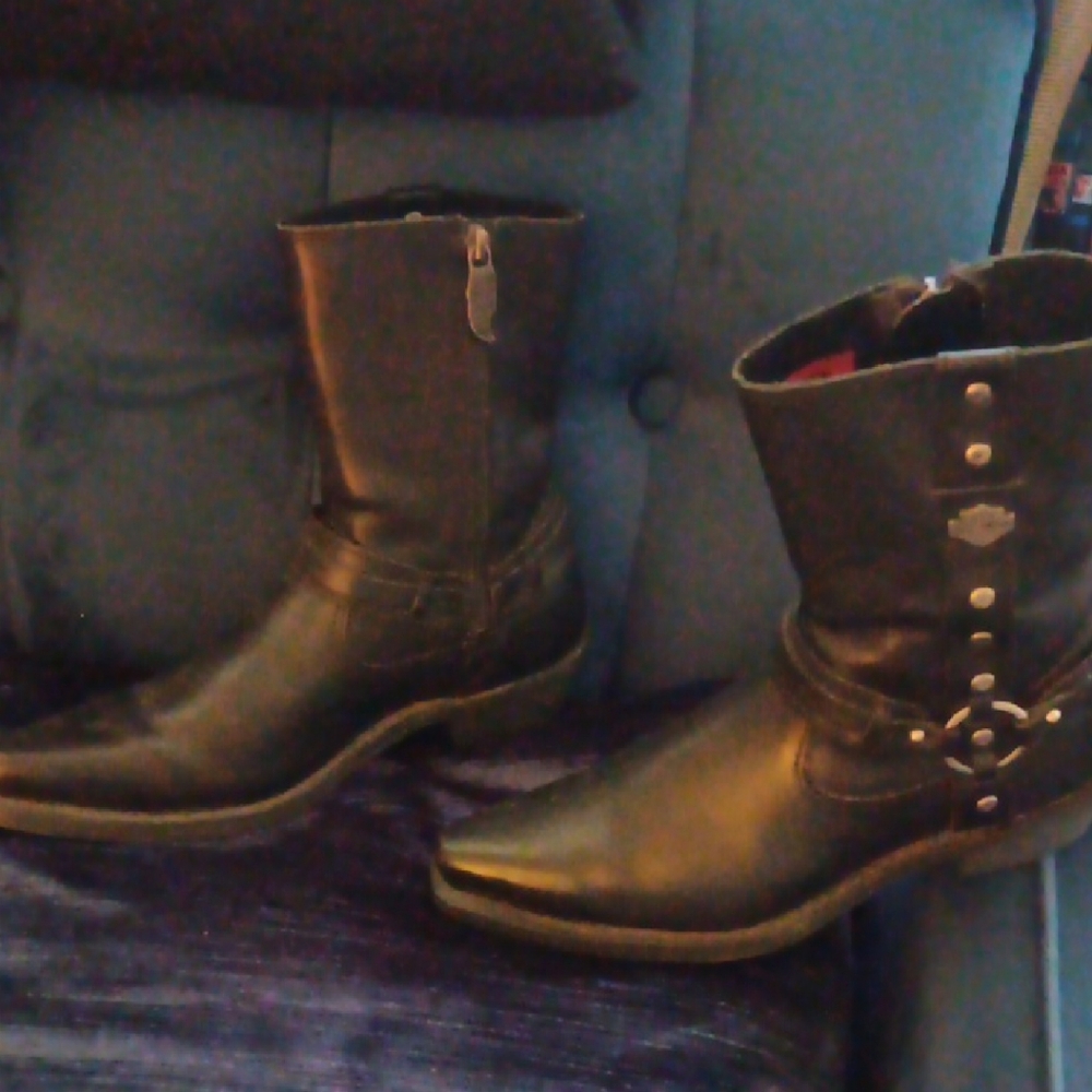 Harley-Davidson Black Western Cowboy Boots Womens